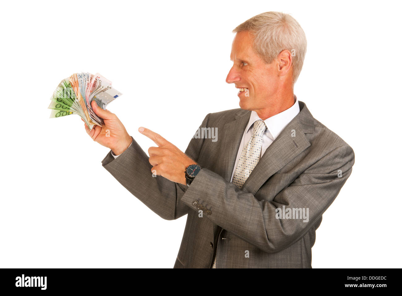 Uomo d affari con Euro Foto Stock