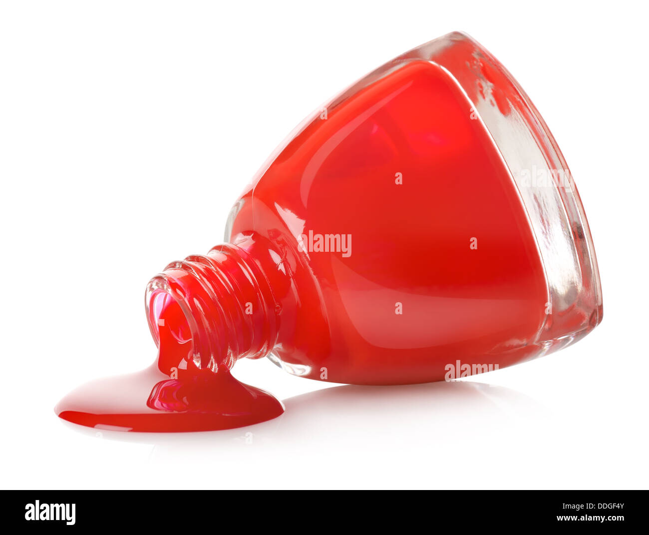 Red Nail Polish isolato Foto Stock