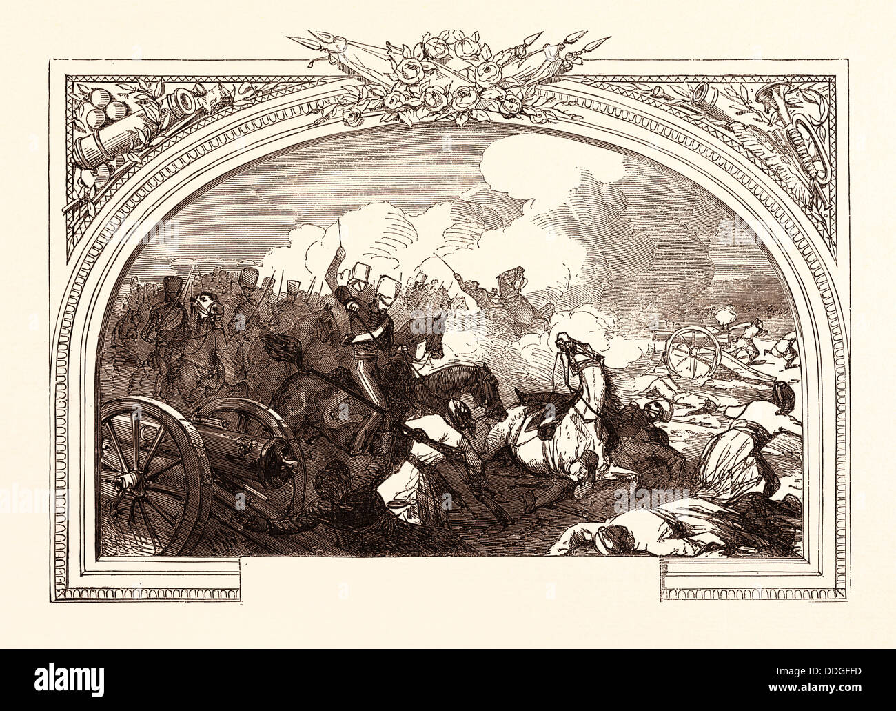 Battaglia di FEROZESHAH, (LORD GOUGH,), Dicembre 21st, 1845, tra gli inglesi e i sikh, presso il villaggio di Ferozeshah Foto Stock