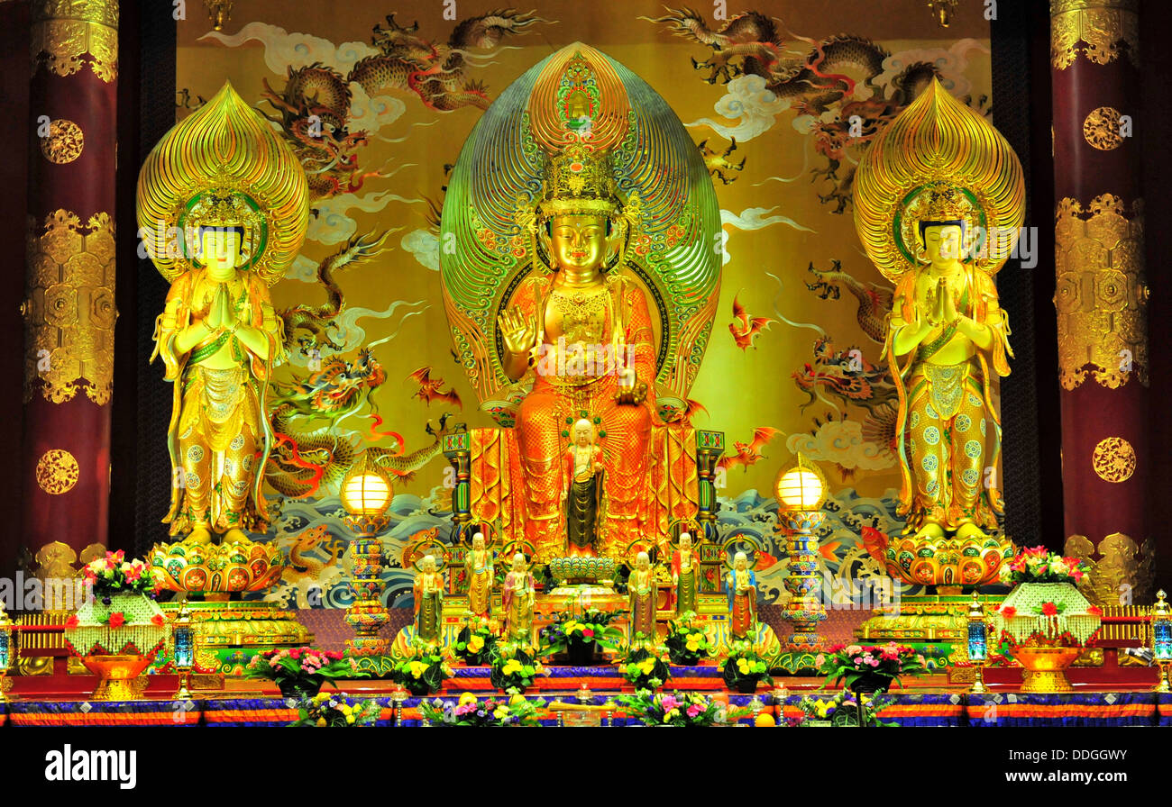 Maitreya Buddha, anche chiamato 'il futuro Buddha' adorato dal tempio Foto Stock