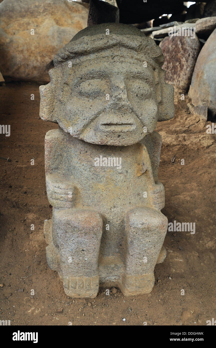 Alto de los Idolos in ISNOS - Parco Archeologico di San Agustin . Dipartimento di Huila.COLOMBIA Foto Stock