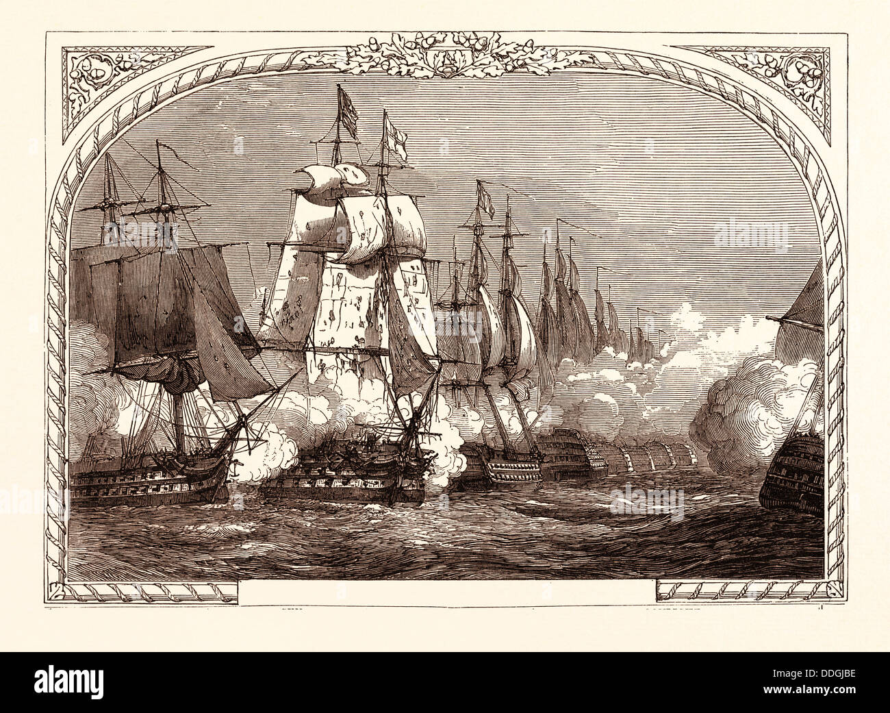 Battaglia di Trafalgar, (NELSON), Ottobre 21st, 1805, Capo Trafalgar nel sud-ovest della Spagna Foto Stock