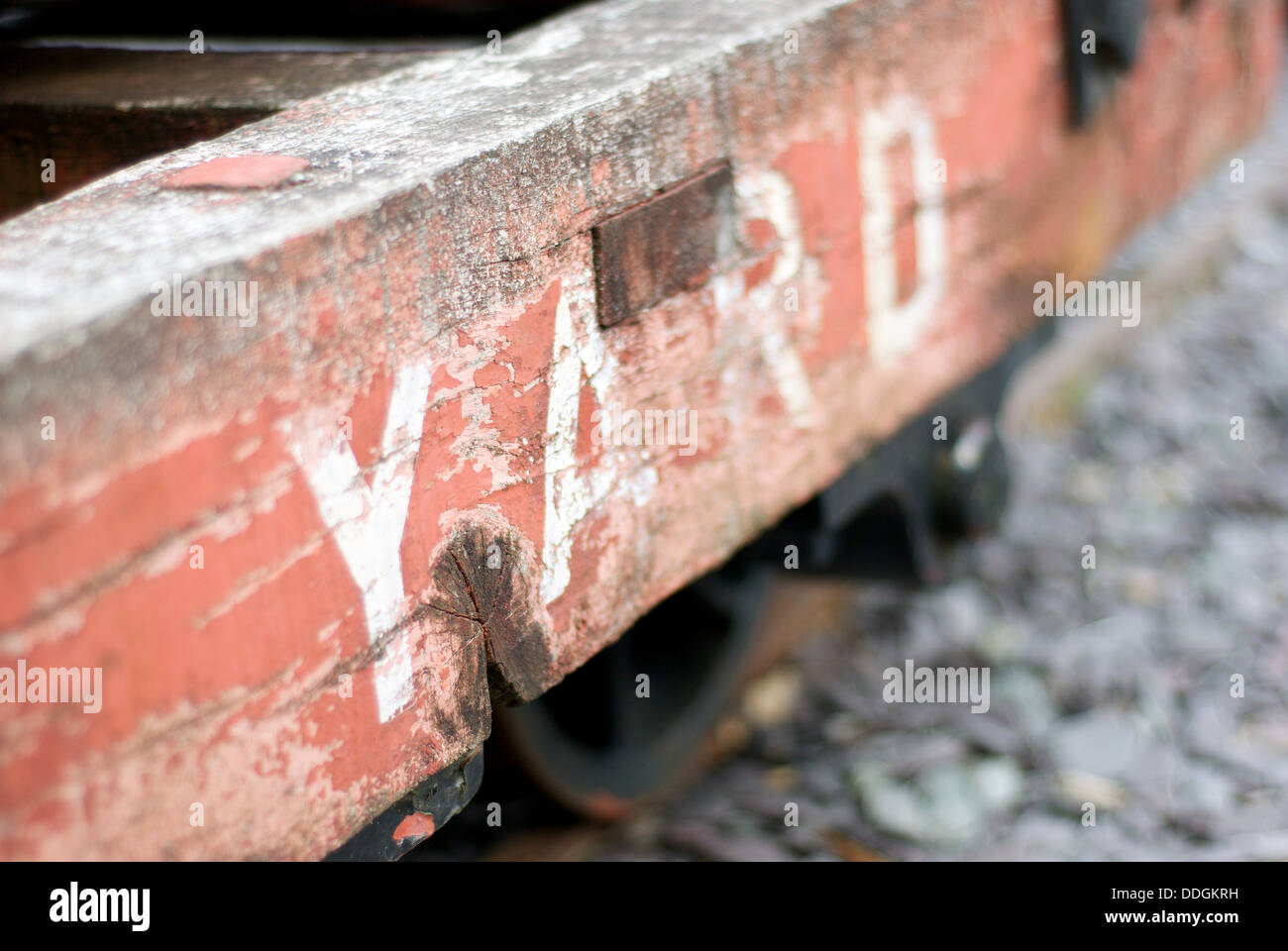 Vecchi carri ferroviari presso il National Slate Museum a Llanberis north Wales UK Foto Stock