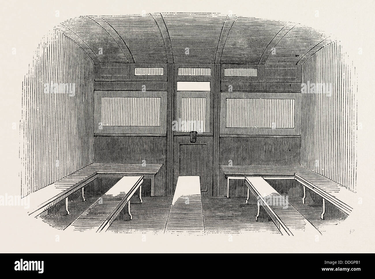 Interno del vano di seconda classe di trasporto 1847 Foto Stock