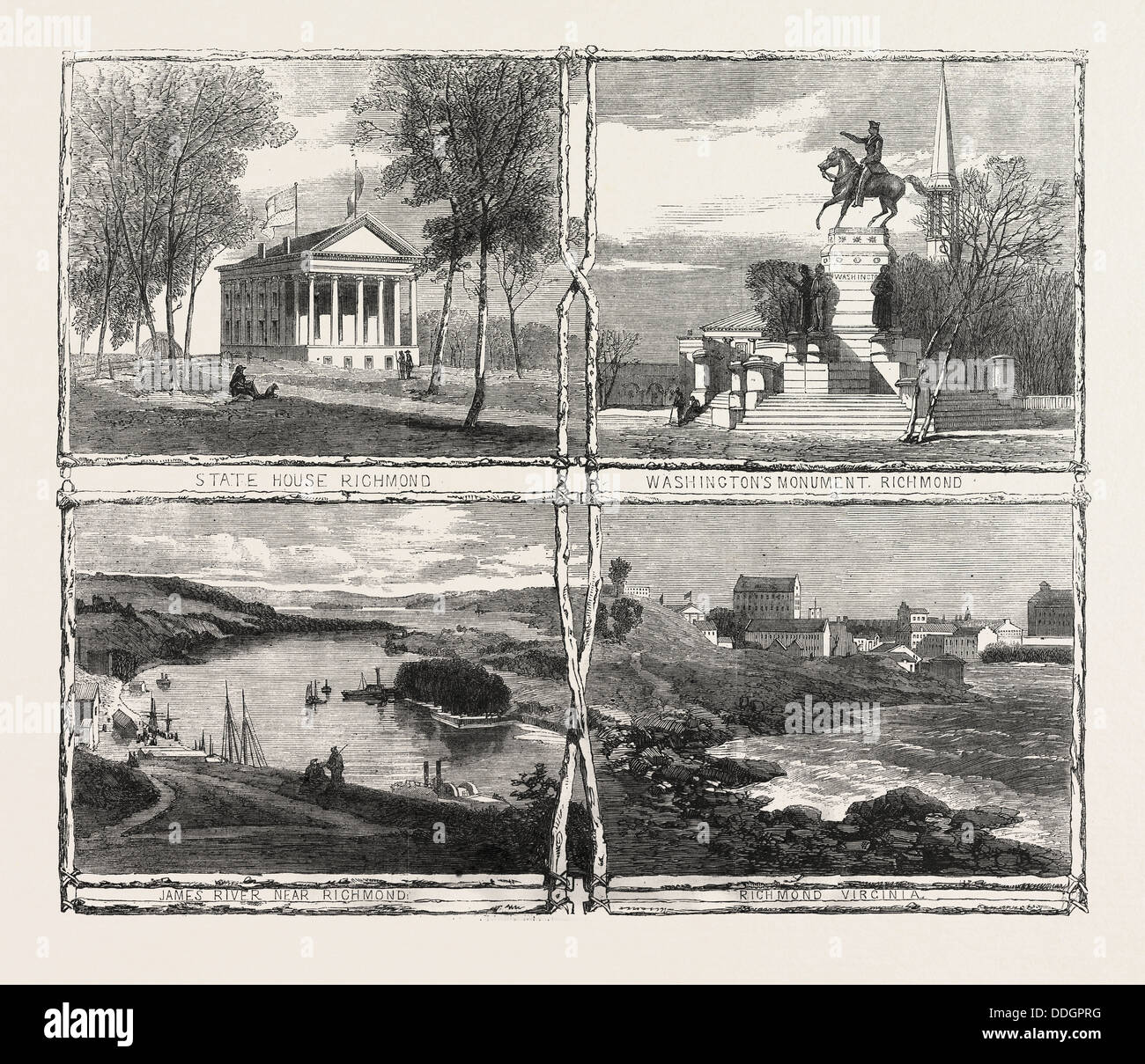 La GUERRA CIVILE IN AMERICA: schizzi da Richmond, Virginia, la capitale degli Stati Confederati d'America, 1861 Foto Stock