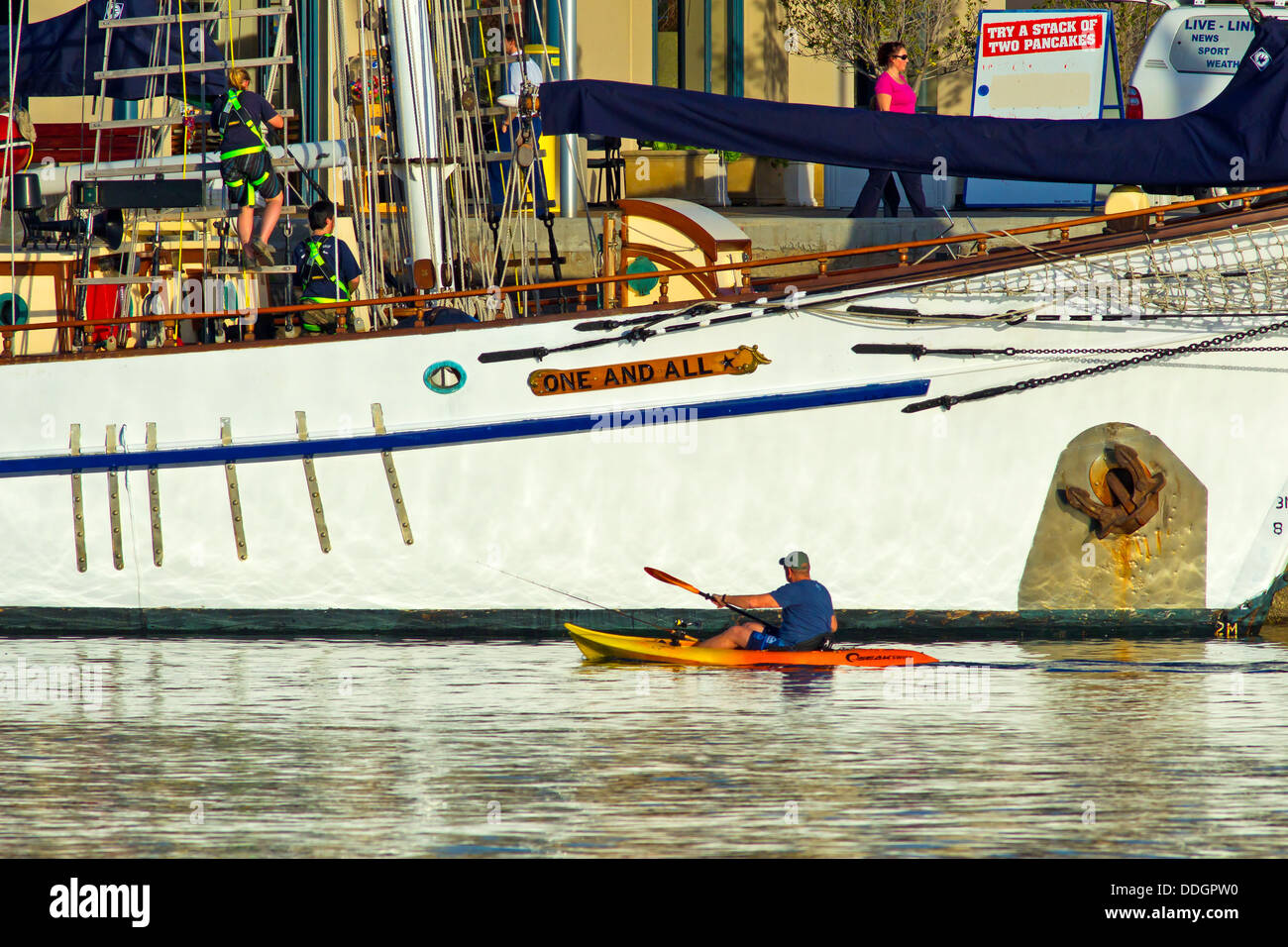 Dutch Tall Ships ancorata al pontile sul porto di Fiume in Port Adelaide Australia del Sud Foto Stock