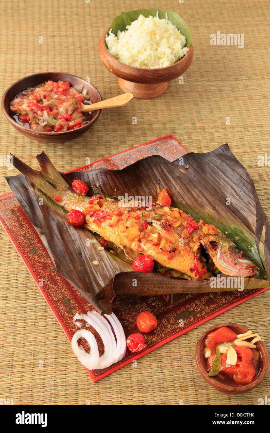 Di birmani grigliate di pesce, Foto Stock