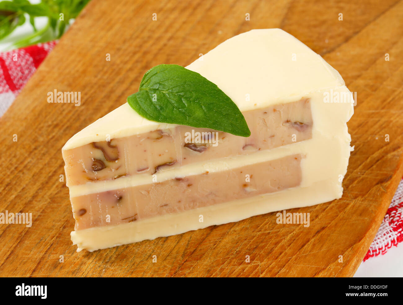 Gustosa torta di formaggio con le noci Foto Stock