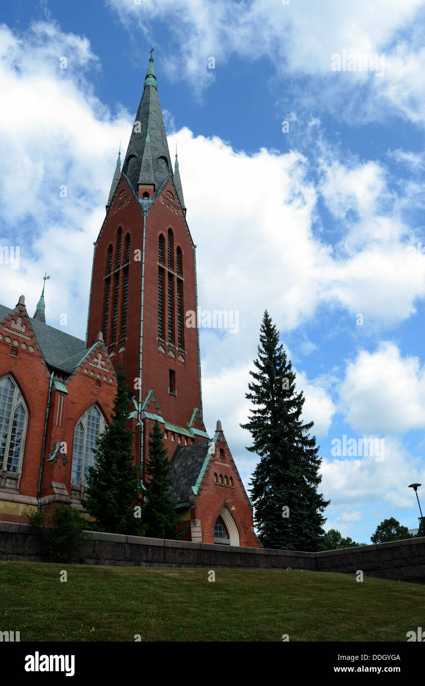 Michael's chiesa - un esempio illustre di stile neogotico in architettura,Turku, Finlandia Foto Stock