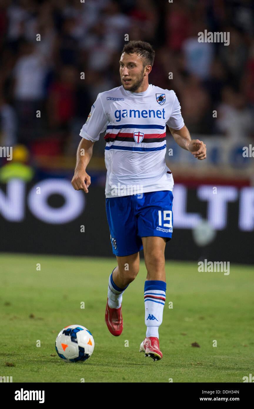 Bologna, Italia. 01 Sep, 2013. Vasco Regini (Sampdoria), 1 settembre 2013 - Calcio : Italiano 'Serie A' match tra Bologna 2-2 Sampdoria a Stadio Renato Dall'Ara di Bologna, Italia. (Foto di Maurizio Borsari/AFLO) © Aflo Co. Ltd./Alamy Live News Foto Stock