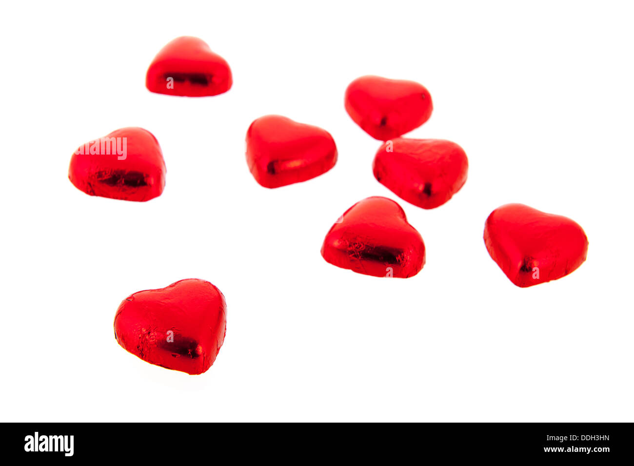 Rosso Cuori di cioccolato Foto Stock