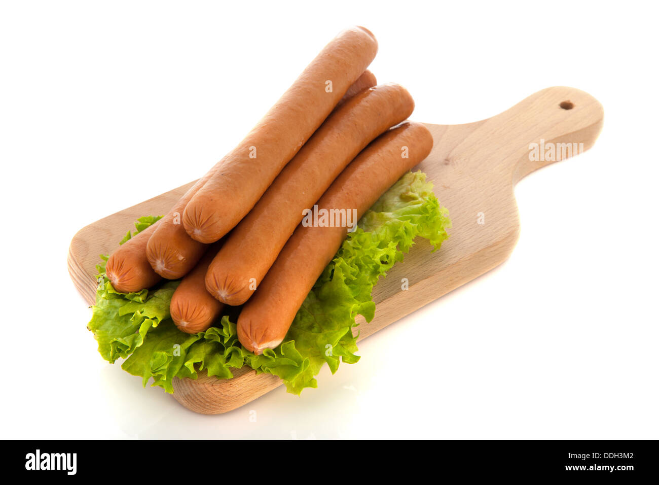Salsicce per hot dogs Foto Stock