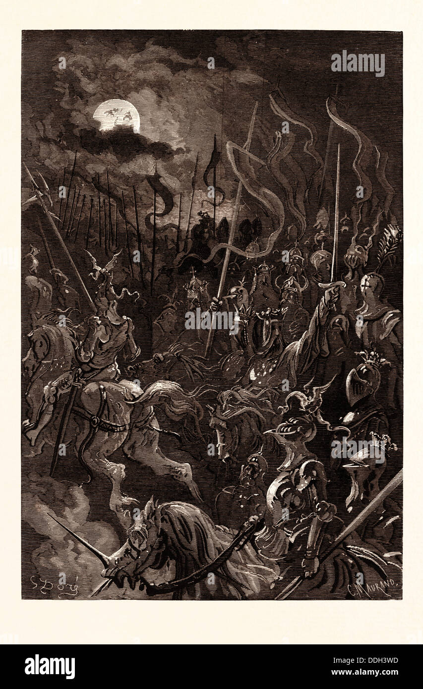 Carlo Magno la visione, da Gustave Doré. una scena dalla leggenda Croquemitaine, da Thomas Hood il giovane. Dore, 1832 - 1883 Foto Stock