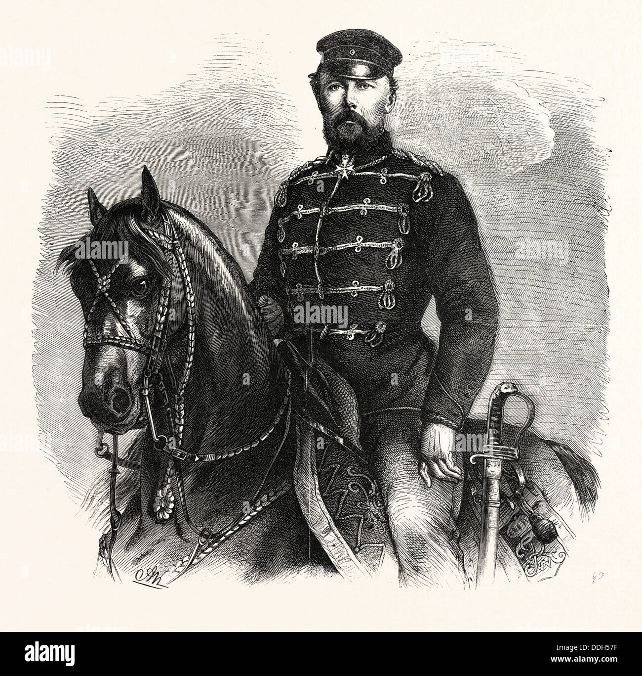 FRANCO-prussiana di guerra: il principe Federico Charles, la seconda armata tedesca commander Foto Stock