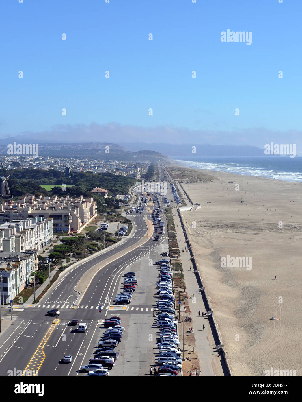 Grande autostrada lungo Ocean Beach, San Francisco Foto Stock