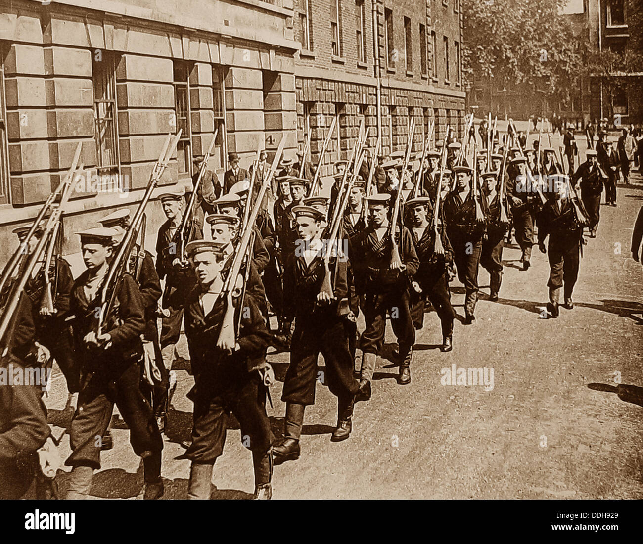 La mobilitazione del Royal Naval Reserve durante il WW1 Foto Stock