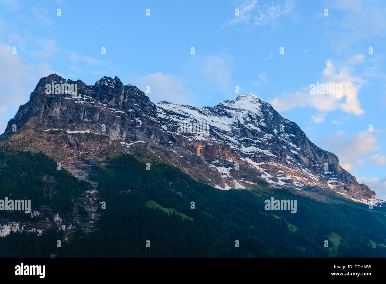 Vista dell'Eiger da Grindelwald, Svizzera Foto Stock