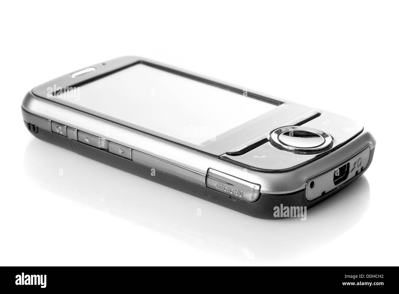 Pda con schermo a sfioramento isolato su bianco Foto Stock