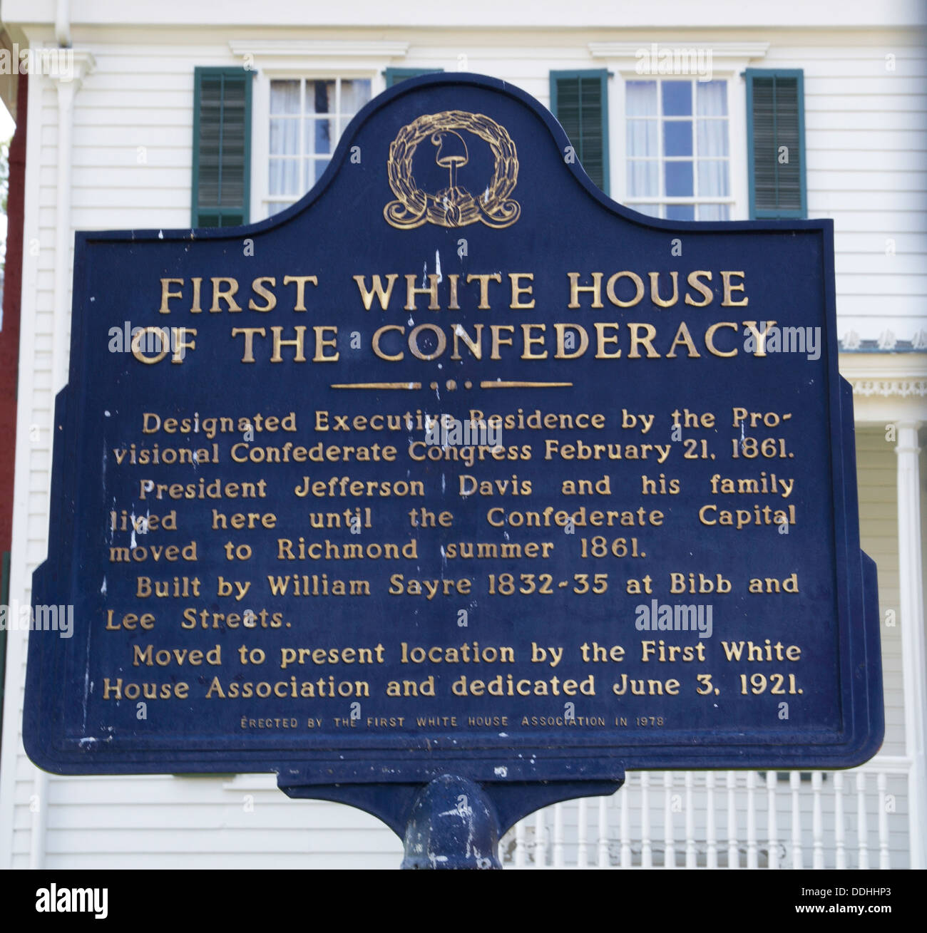 La prima casa bianca della Confederazione, Montgomery, AL, STATI UNITI D'AMERICA Foto Stock