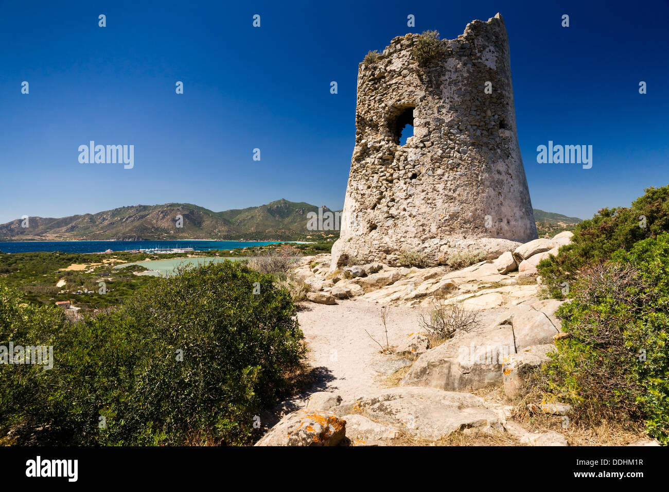 Torre Saracena sulla costa Foto Stock