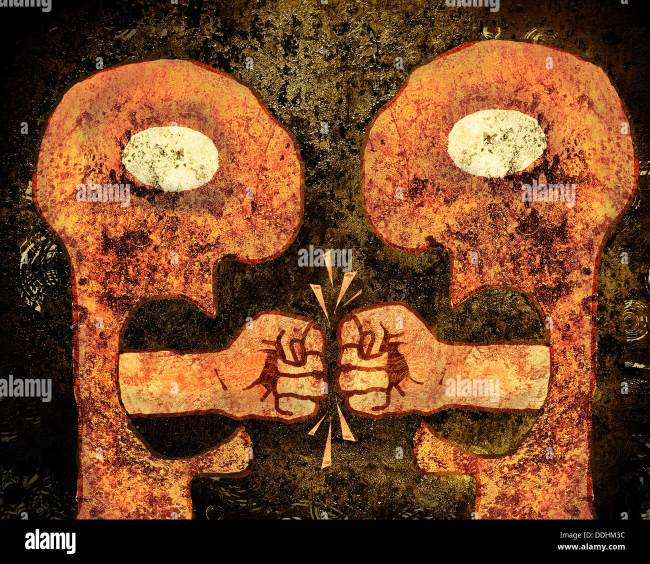 Due persone urlando a ciascun altro Foto Stock