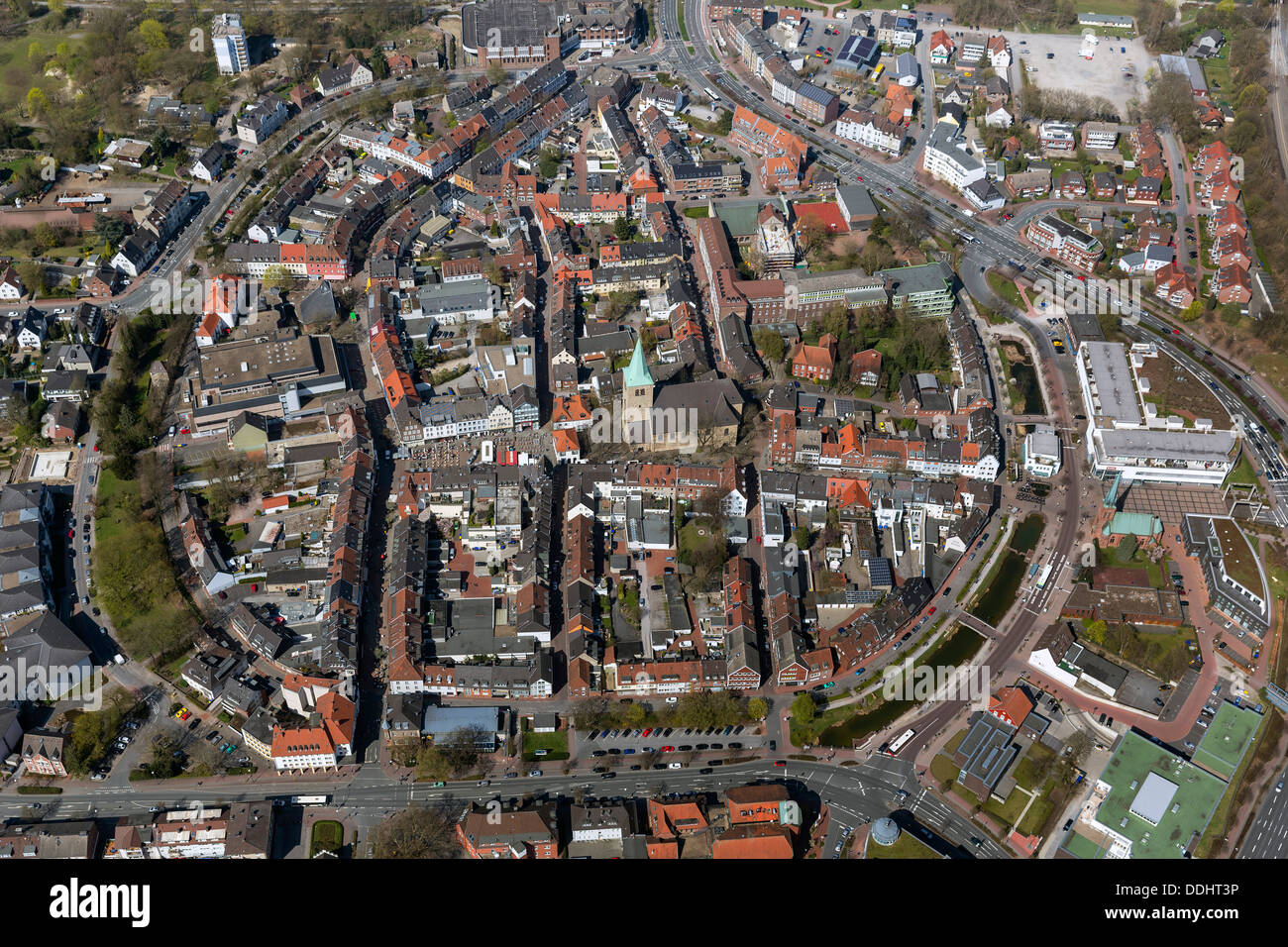 Interno della città di Dorsten, vista aerea Foto Stock