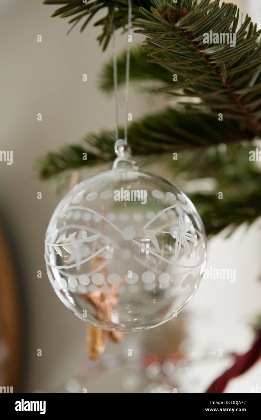 Dettaglio del vetro Pallina natale Foto Stock