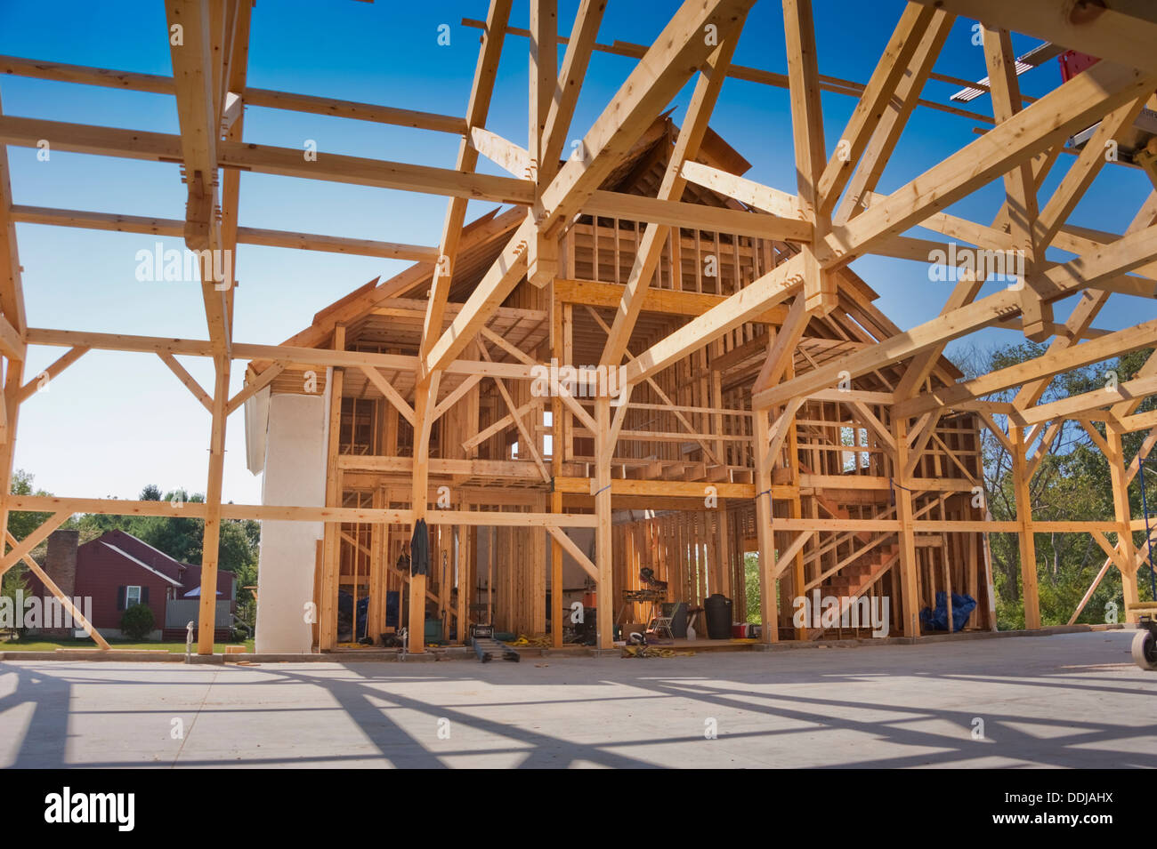 Casa di nuova costruzione nel post e lo stile del fascio Foto Stock