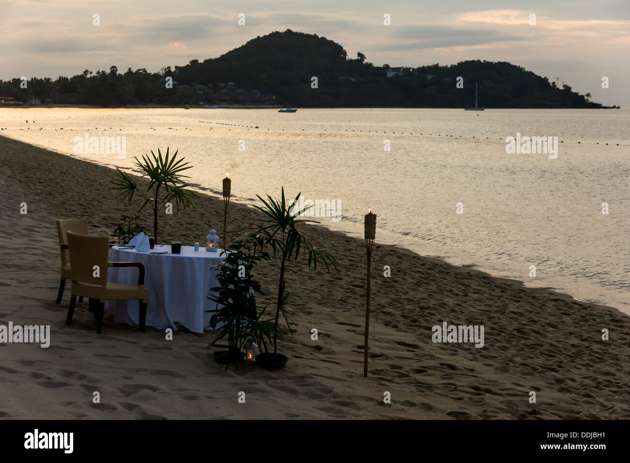 Thailandia Koh Samui, la cena sulla spiaggia Foto Stock