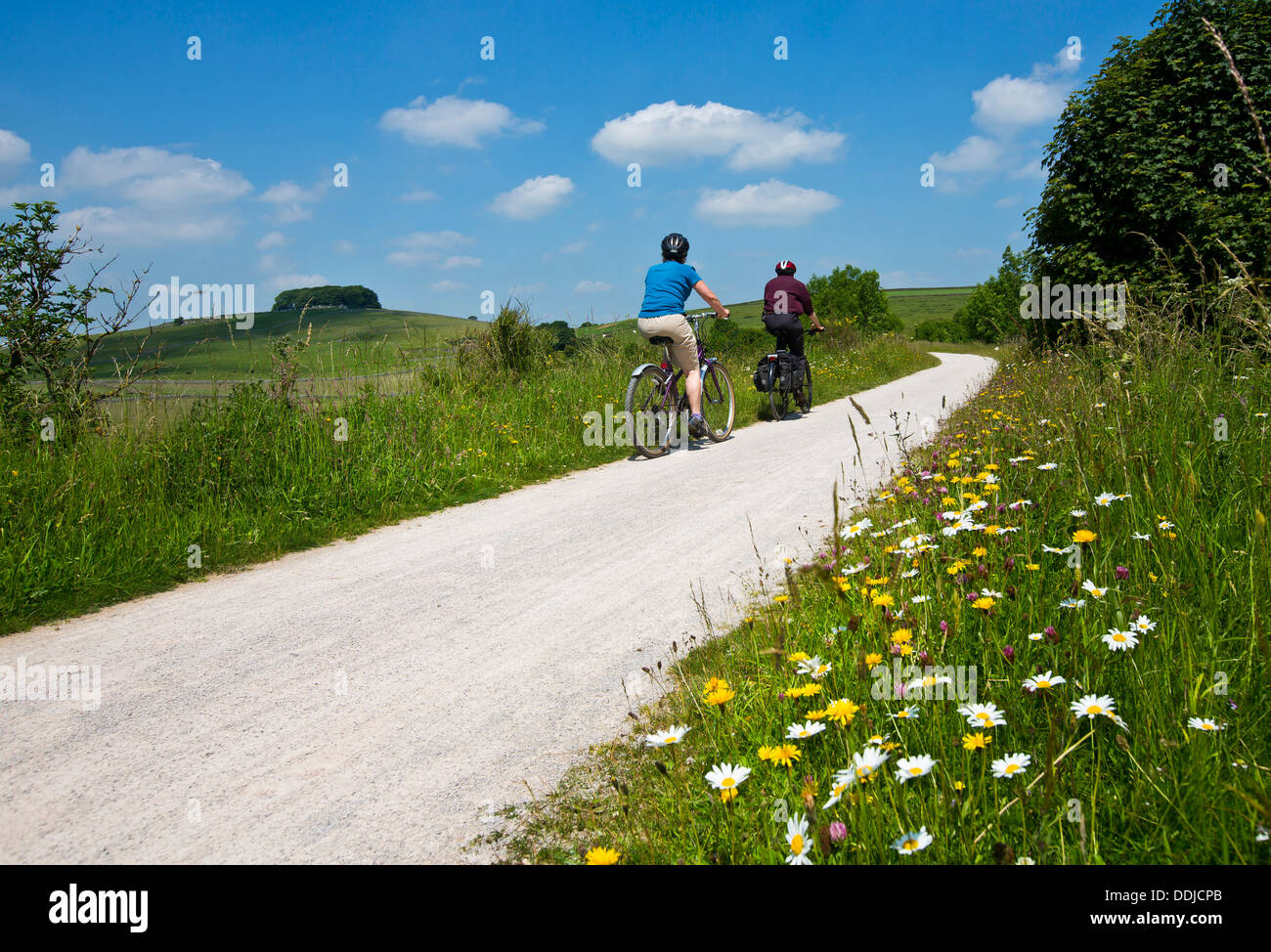 Tissington il ciclo di Bike Trail nel Derbyshire che corre da Ashbourne a Buxton. Foto Stock