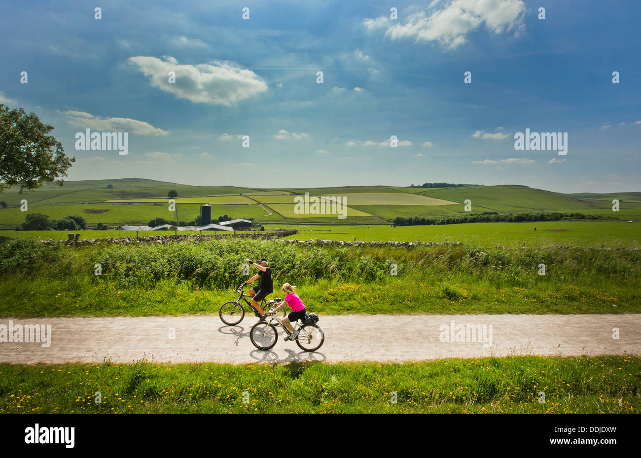 Tissington il ciclo di Bike Trail nel Derbyshire che corre da Ashbourne a Buxton. Foto Stock