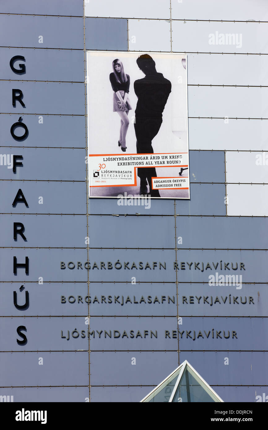 Reykjavik Grofarhus Museo di Fotografia, Reykjavik, Islanda Foto Stock