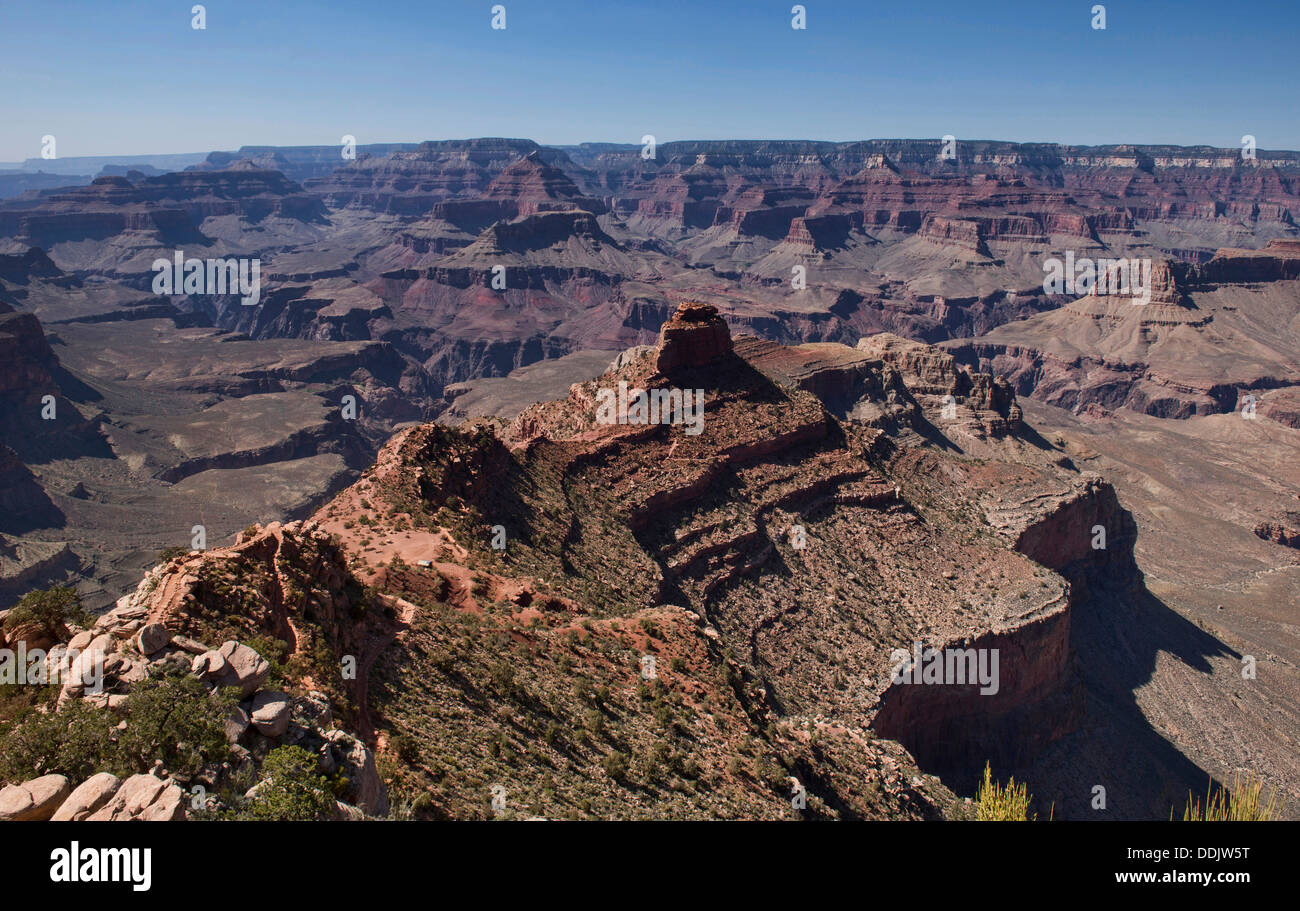 Vista della cresta di cedro dal Ooh Aah punto sulla Kaibab Trail, il Parco Nazionale del Grand Canyon, Arizona Foto Stock