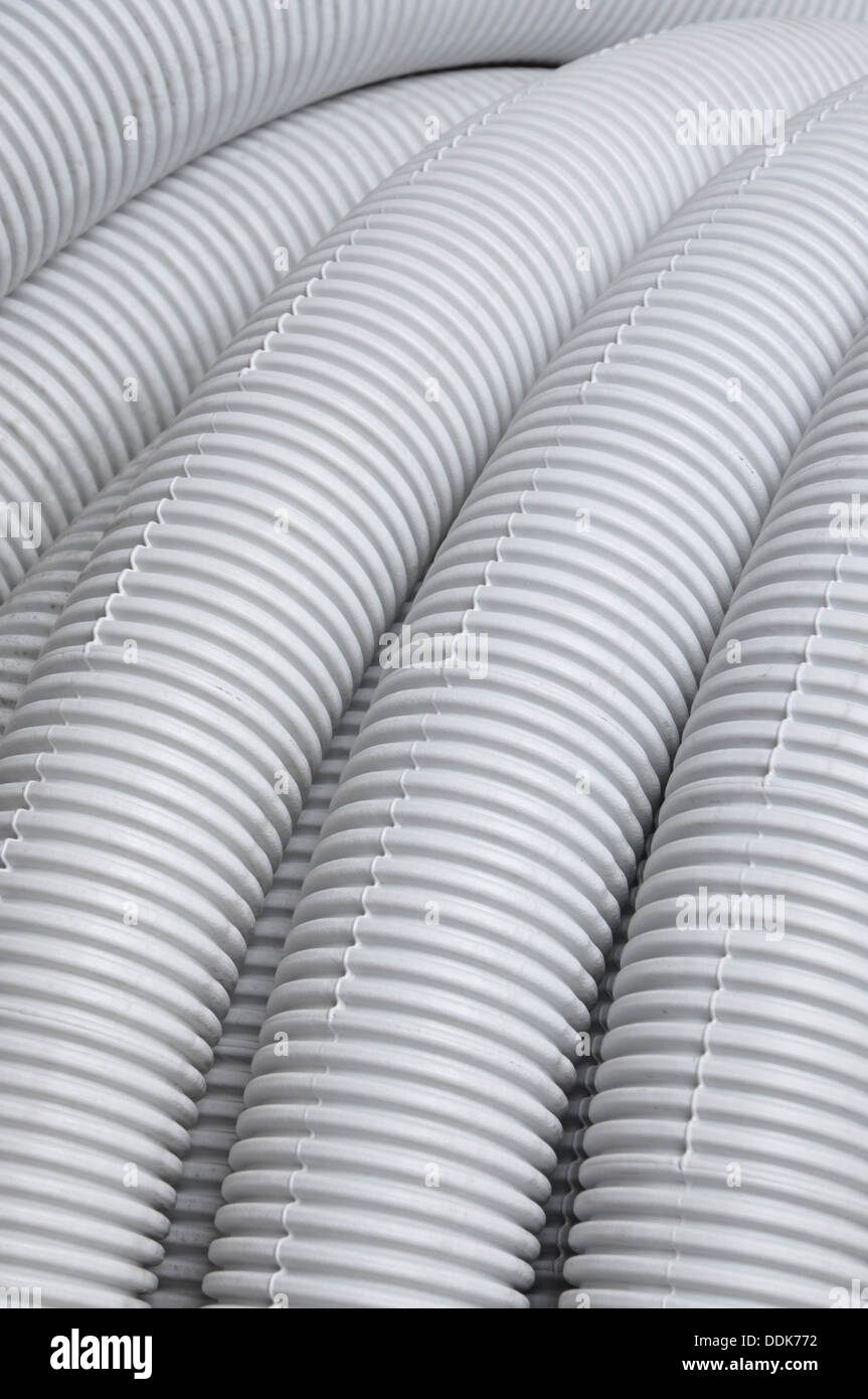 Tubo corrugato per impianti elettrici Foto Stock