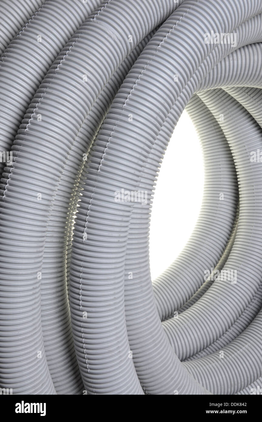 Tubo corrugato per impianti elettrici Foto Stock