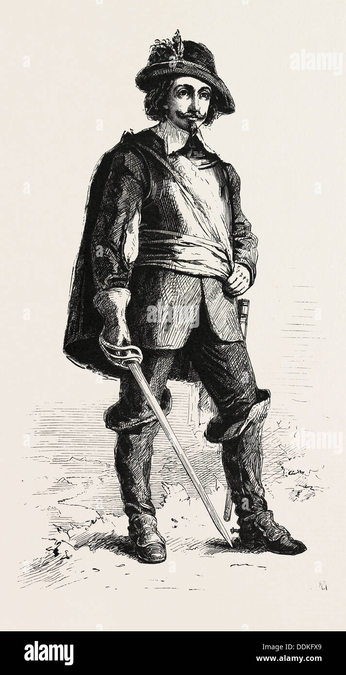 Samuel Champlain. Fondatore della Nuova Francia e Québec City, 1608, CANADA, diciannovesimo secolo incisione Foto Stock