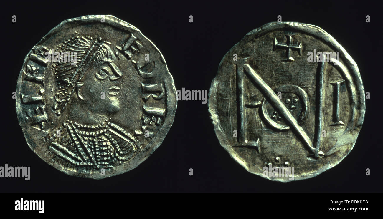 Argento penny di King Alfred, c886-C899. Artista: sconosciuto Foto Stock