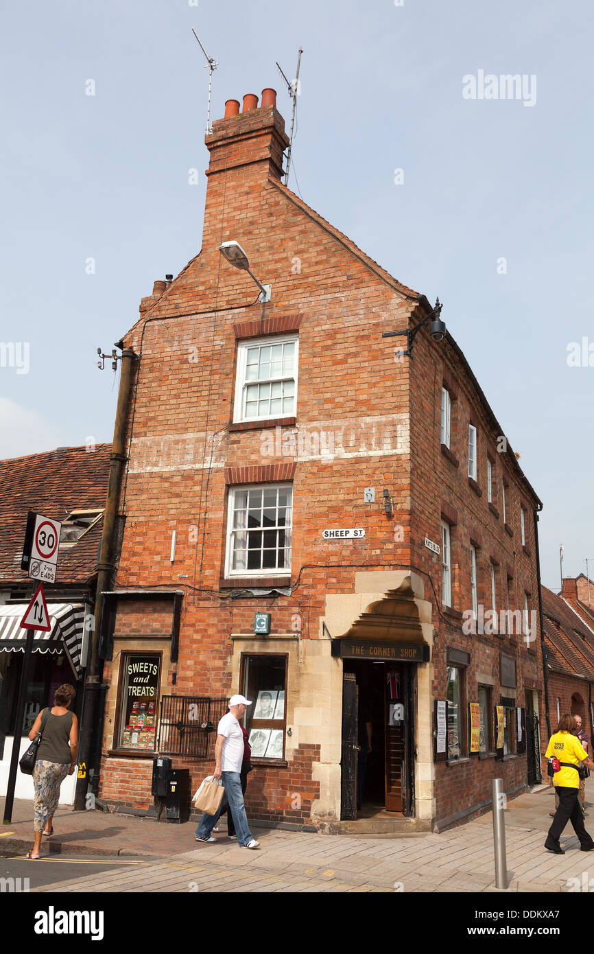 Sheep Street Corner Shop Stratford-upon-Avon Foto Stock