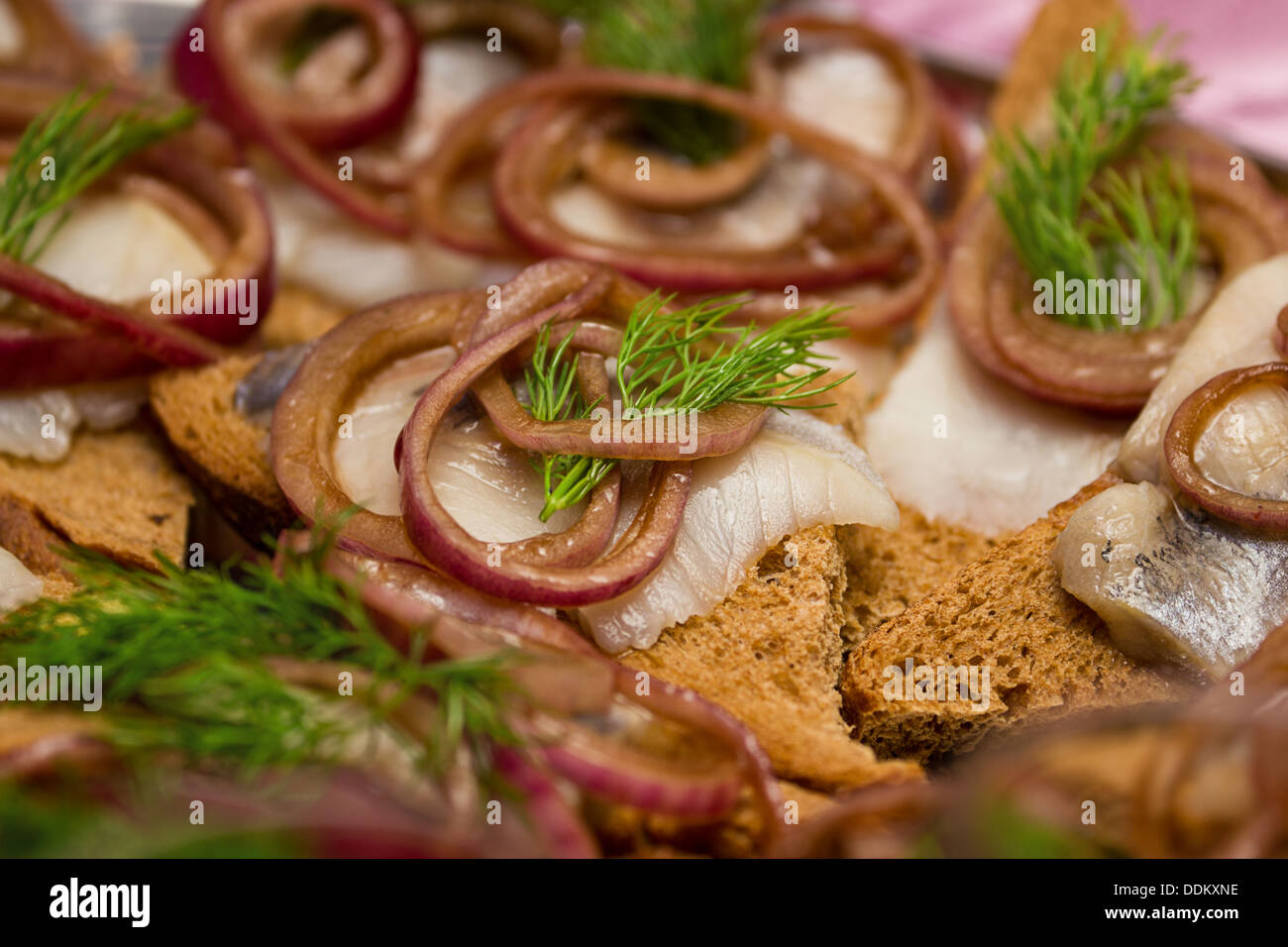 Sandwich di aringa Foto Stock