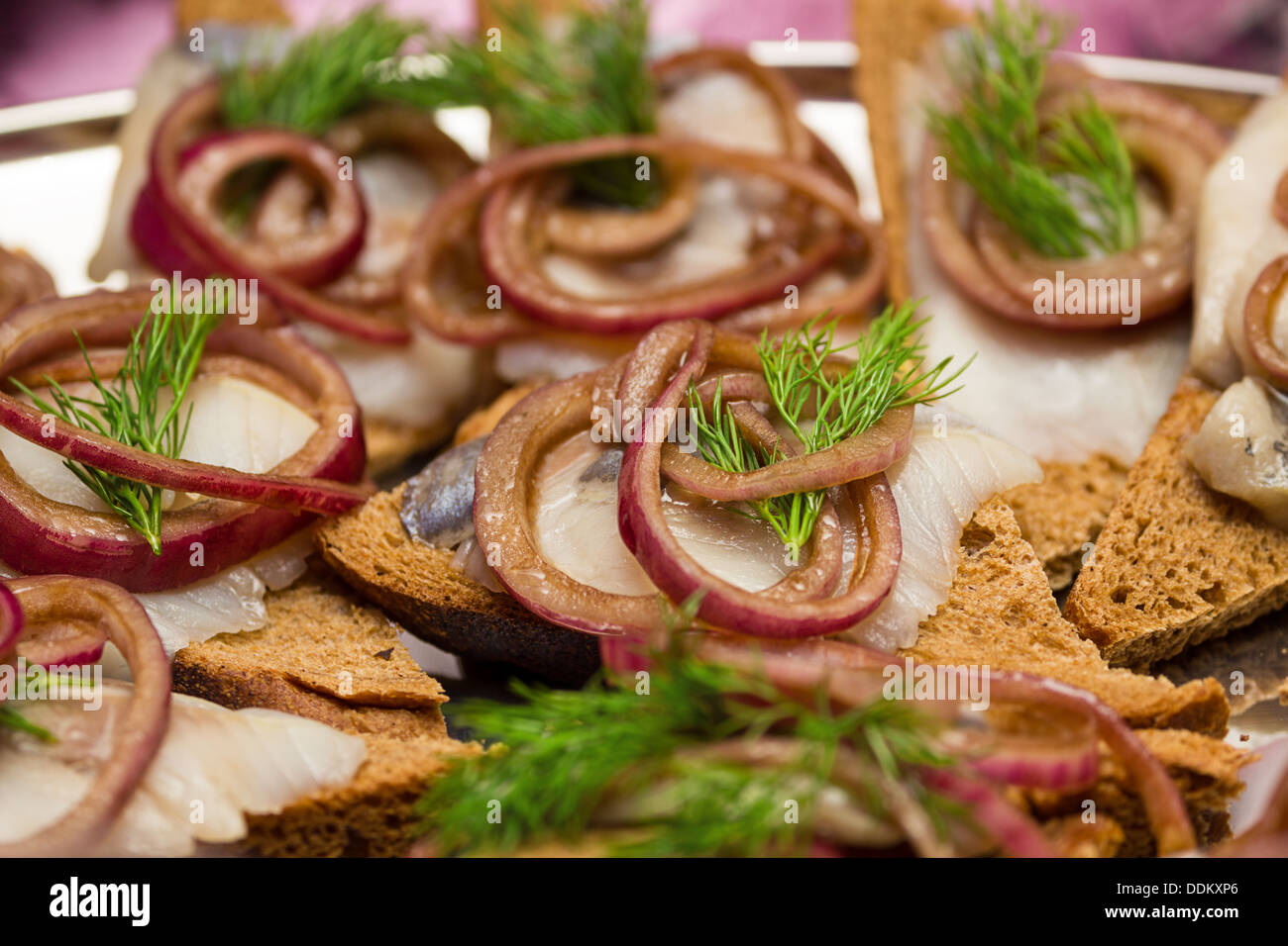 Sandwich di aringa Foto Stock
