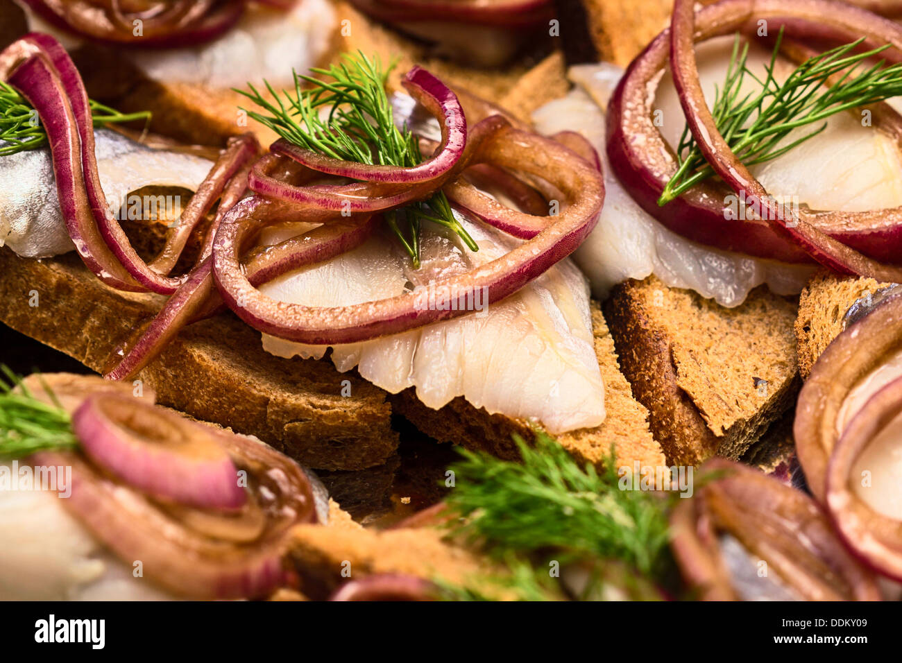 Sandwich di aringa Foto Stock