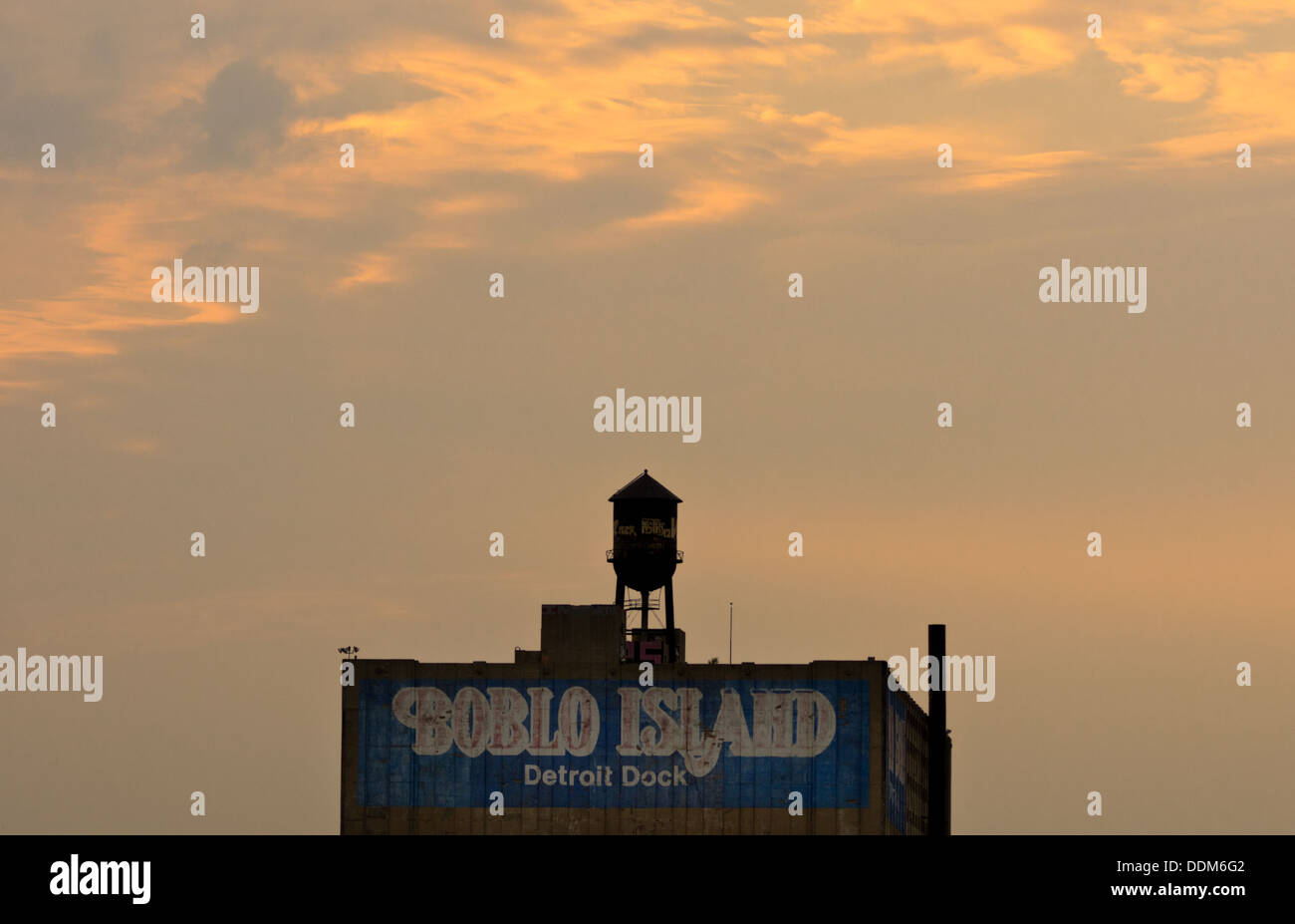 La vecchia isola Boblo Detroit ferry dock. Foto Stock