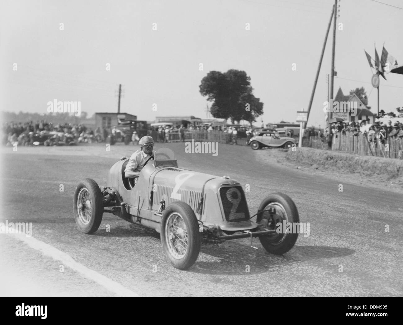 Étancelin nella sua Maserati a Dieppe Grand Prix, Francia, 22 luglio 1934. Artista: sconosciuto Foto Stock