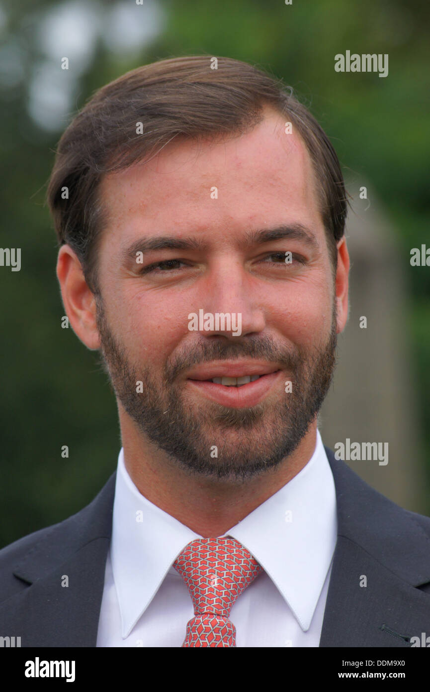 Il Granduca Guillaume del Lussemburgo durante una visita ufficiale in Wiesbaden Foto Stock