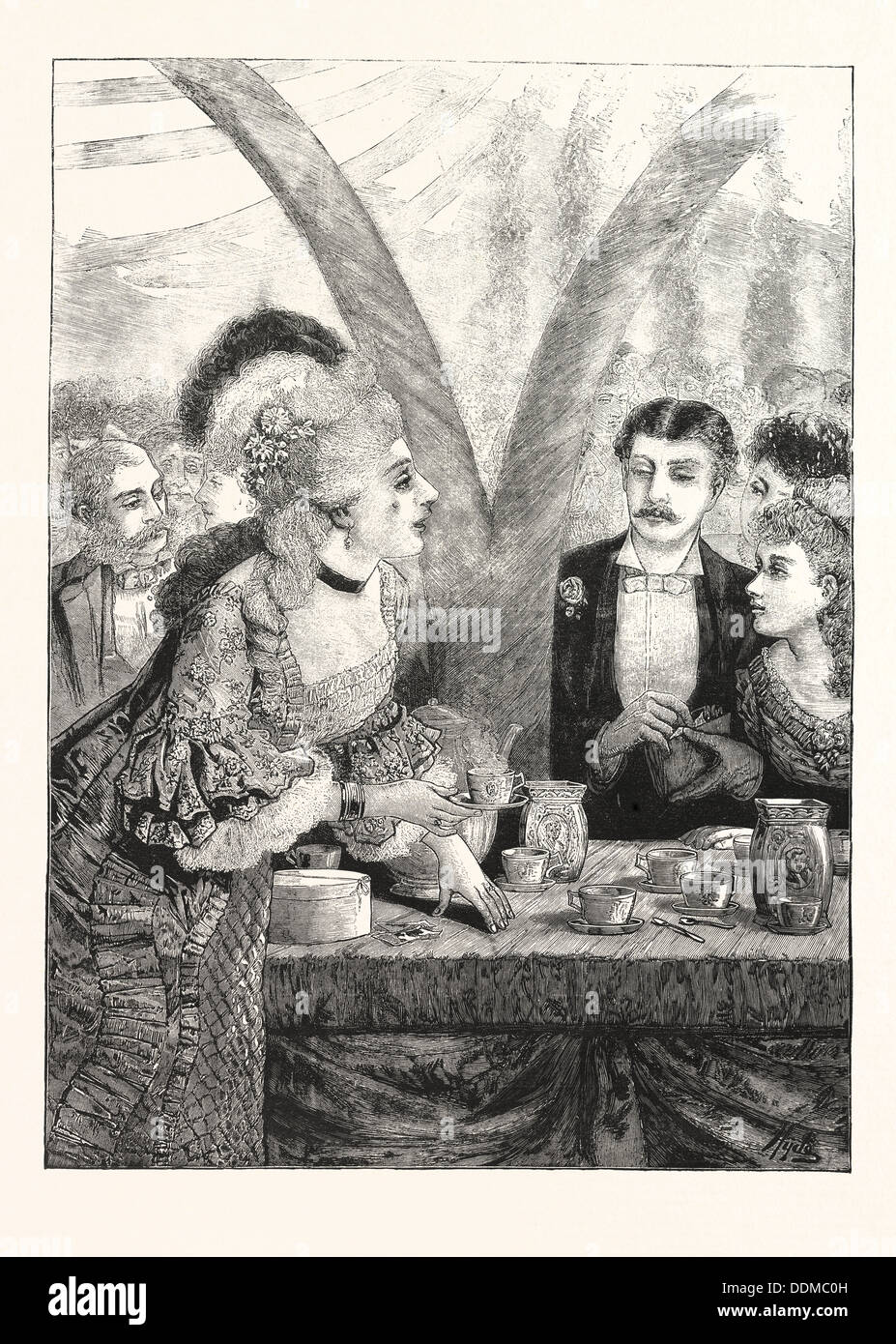 La Martha Washington la reception e il Centennial TEA-party presso la Accademia di musica, Irving e Nilsson sale, NEW YORK Foto Stock