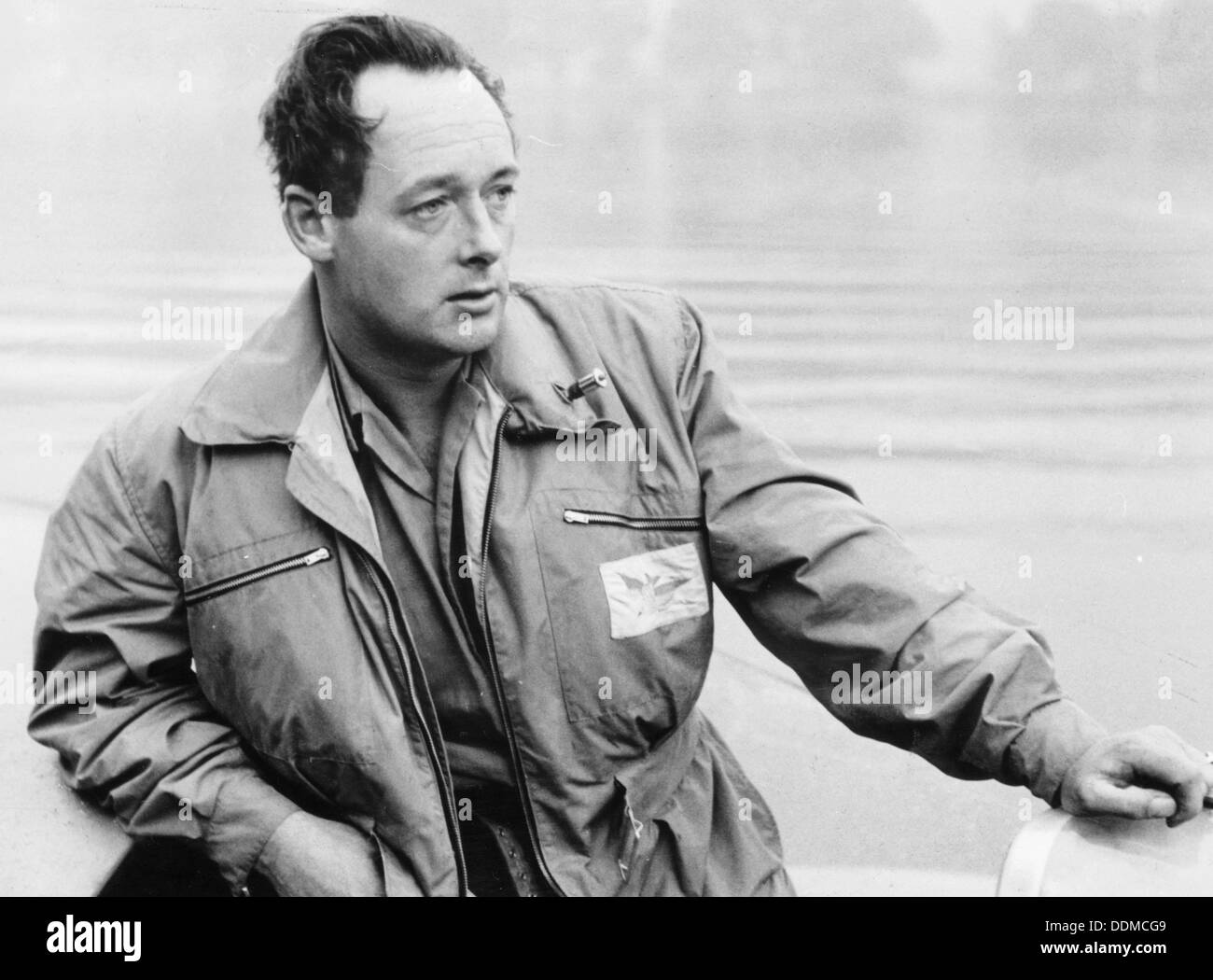 Donald Campbell a Coniston, Cumbria,1956. Artista: sconosciuto Foto Stock