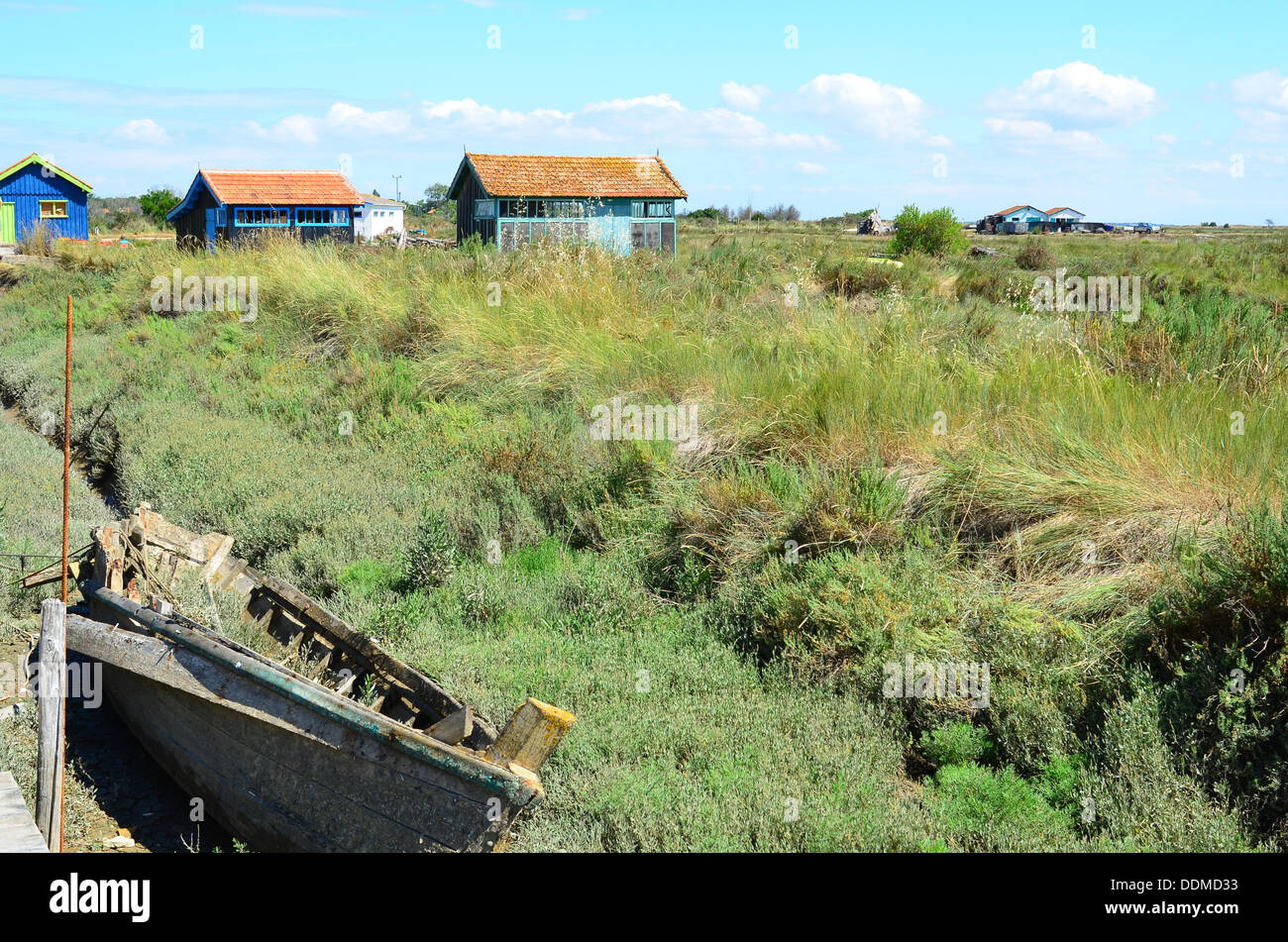 Fort Royer, Boyardville, sito ostriecole, ostricoltura Harbour, sull'isola di Oleron,Charente Maritime, Francia Foto Stock