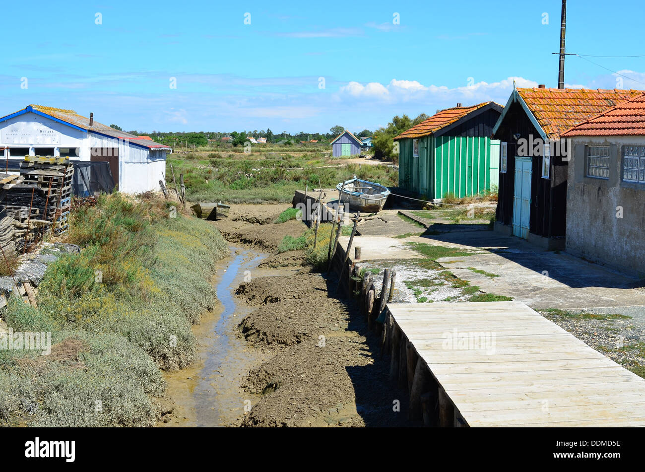 Fort Royer, Boyardville, sito ostriecole, ostricoltura Harbour, sull'isola di Oleron,Charente Maritime, Francia Foto Stock