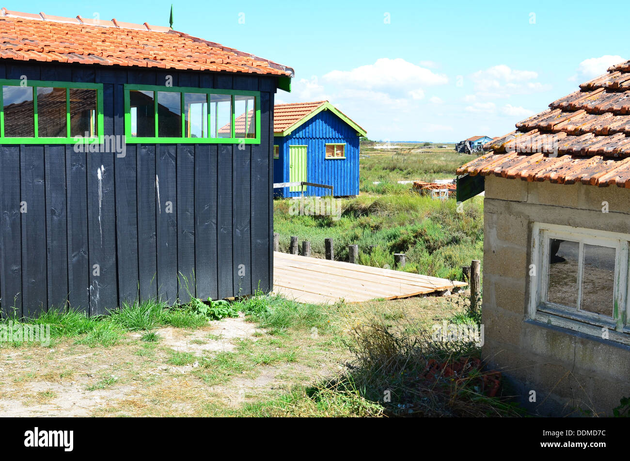 Fort Royer, Boyardville, sito ostriecole, ostricoltura Harbour, sull'isola di Oleron,Charente Maritime, Francia Foto Stock