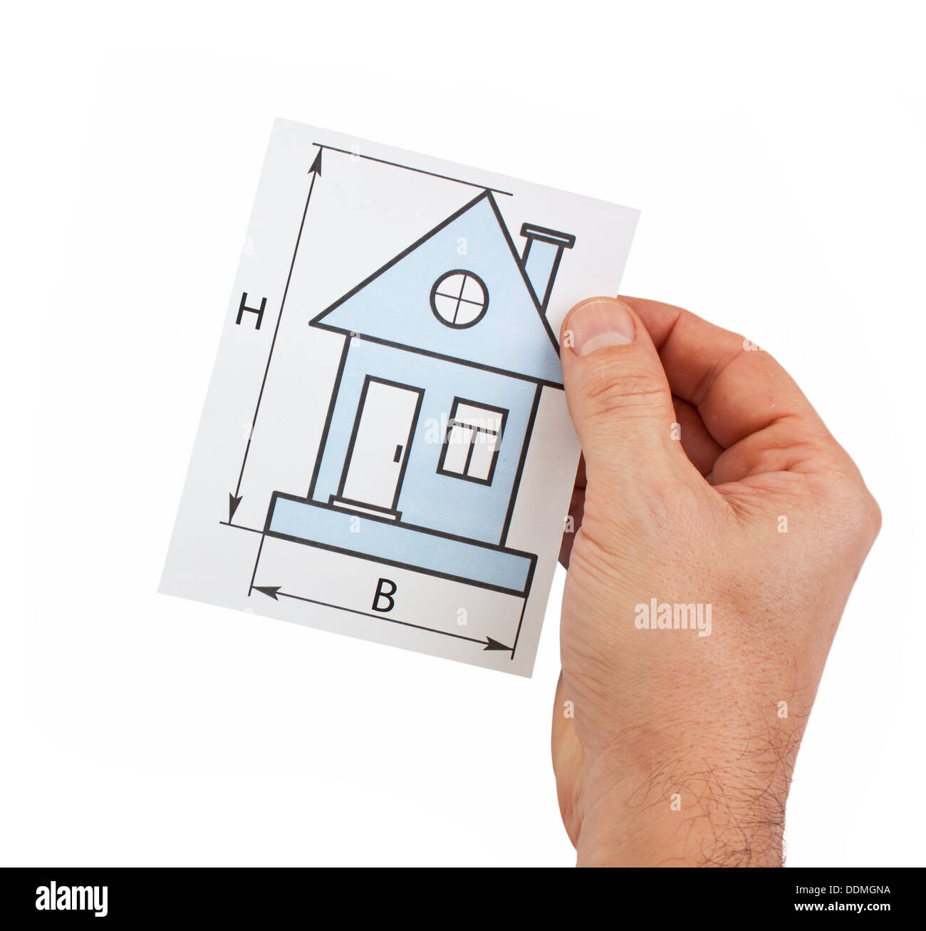 Disegni di sviluppo in mano isolati su sfondo bianco Foto Stock